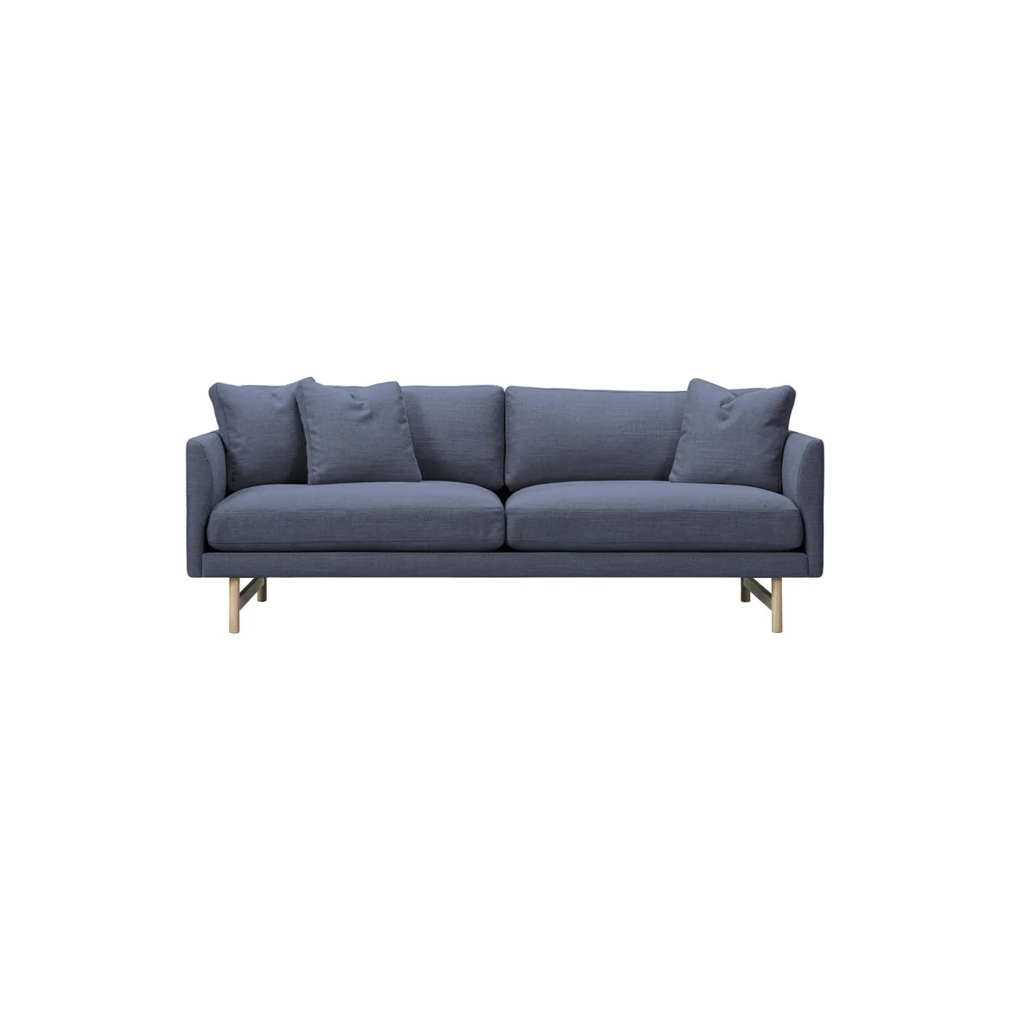 5552 Calmo 95 2 pers. sofa, mørkeblå/lakeret eg