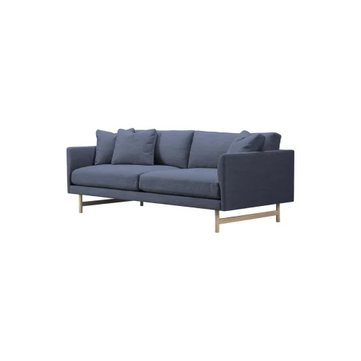 5552 Calmo 95 2 pers. sofa, mørkeblå/lakeret eg