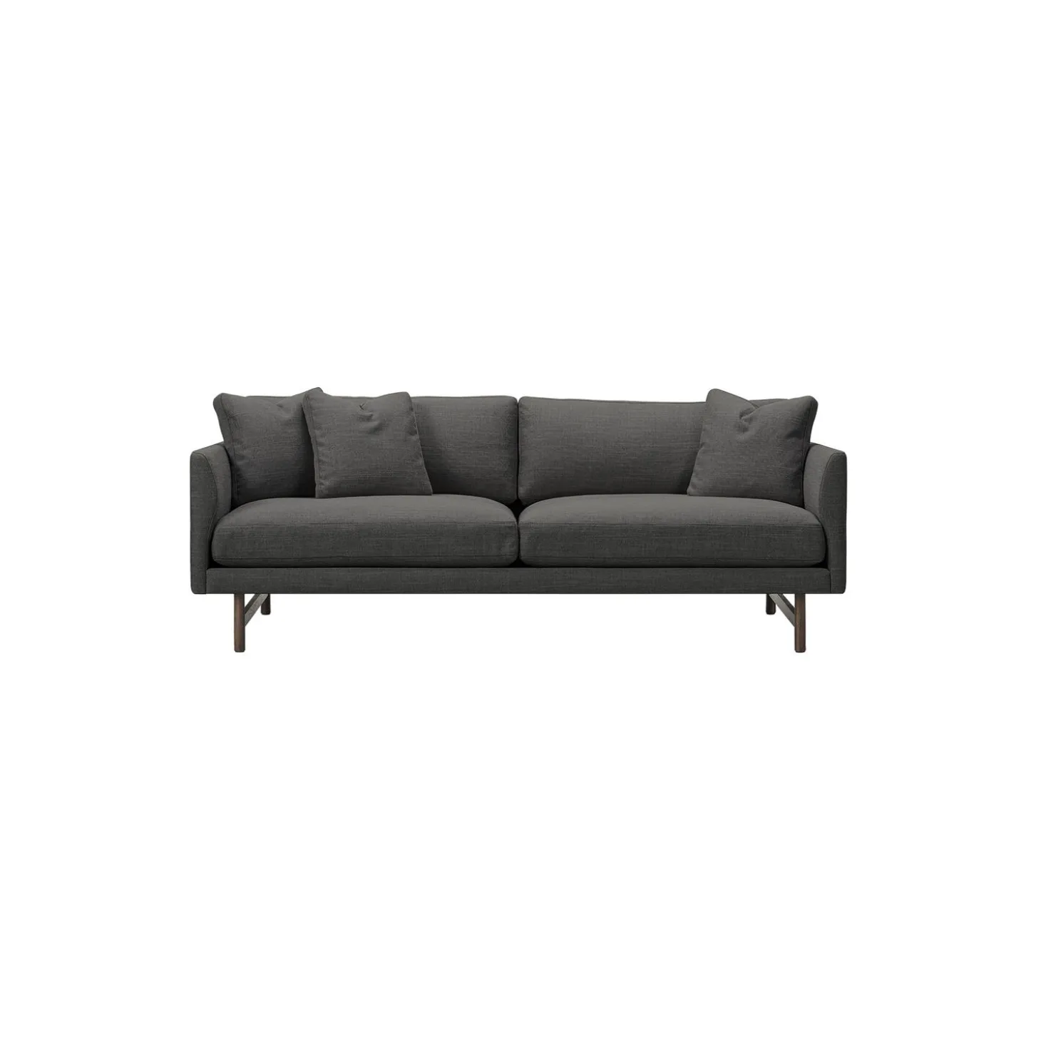 5552 Calmo 95 2 pers. sofa, mørkegrå/røget eg