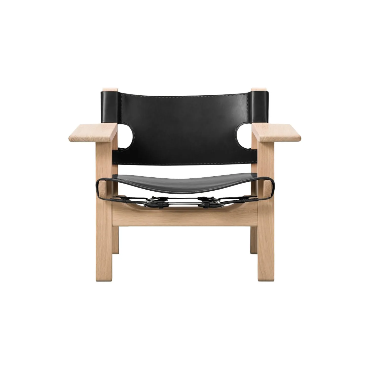 2226 Den Spanske Stol, sort/sæbebehandlet eg