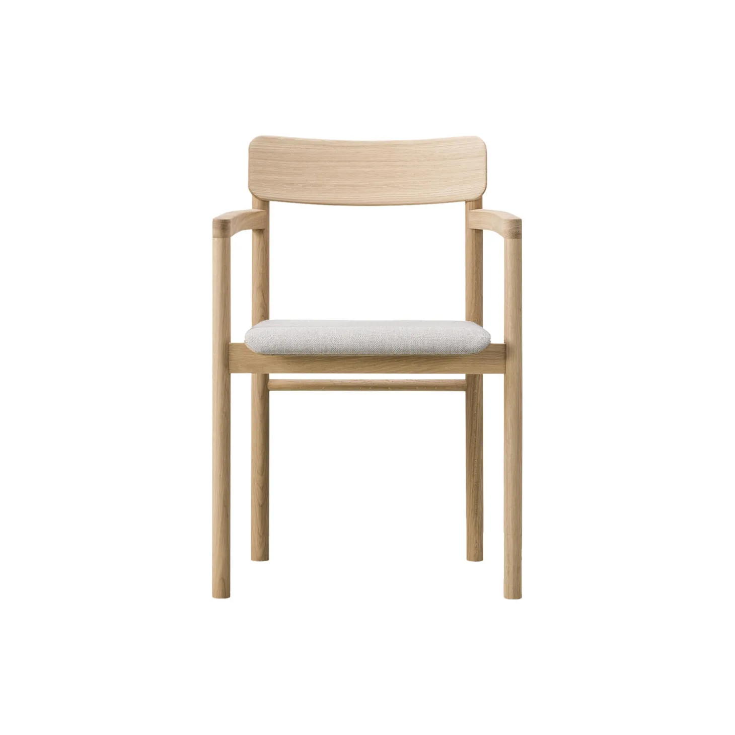 3446 Post spisebordsstol med armlæn, lakeret eg/lysegrå