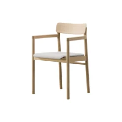 3446 Post spisebordsstol med armlæn, lakeret eg/lysegrå