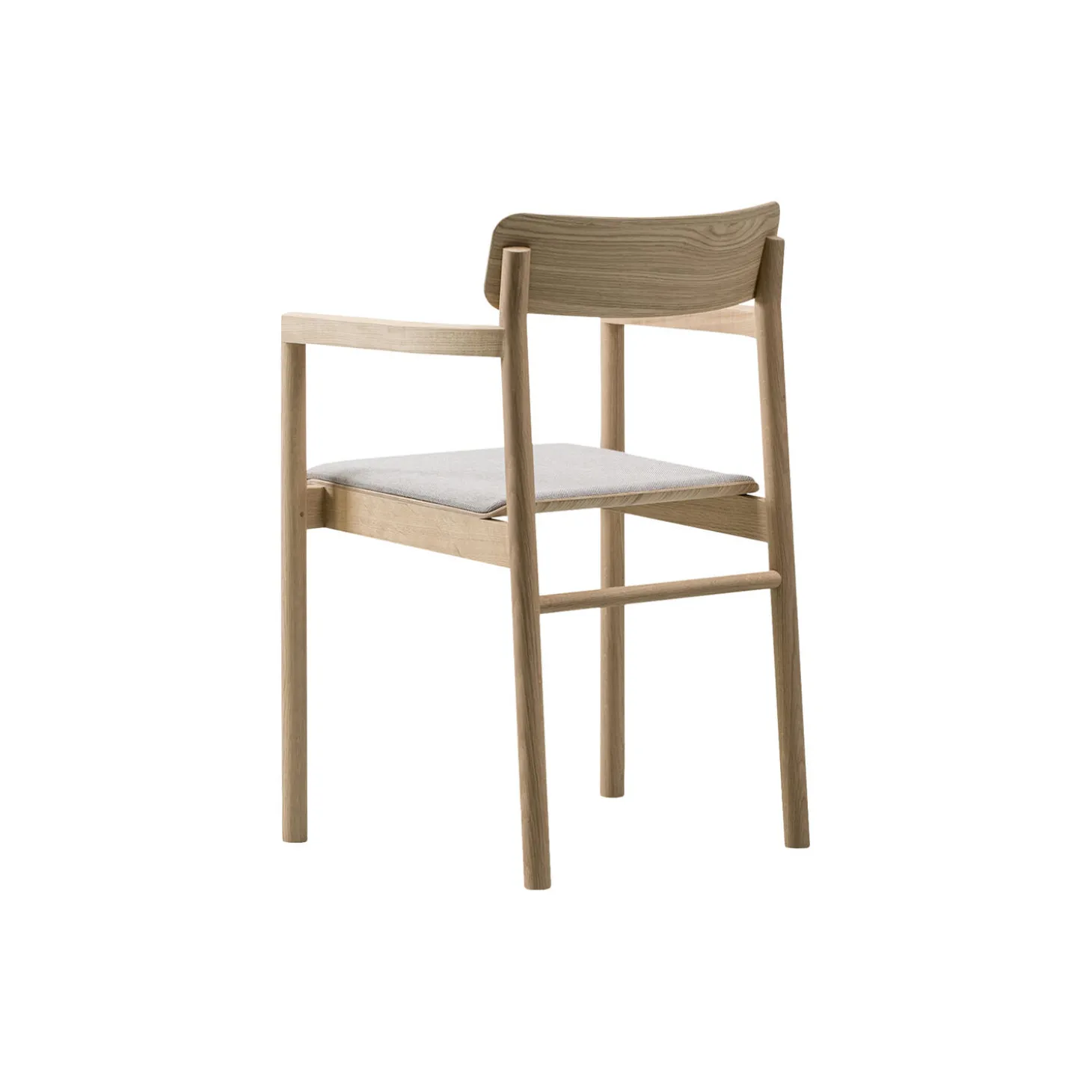 3446 Post spisebordsstol med armlæn, lakeret eg/lysegrå