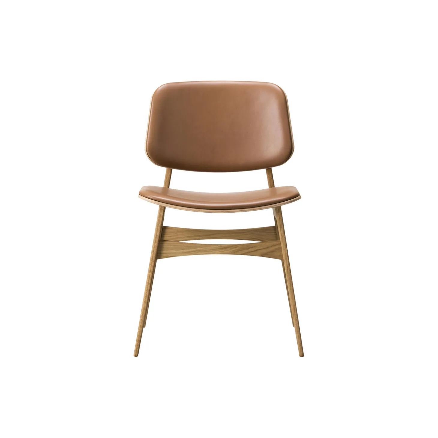 3052 Søborg spisebordsstol, lakeret eg/cognac
