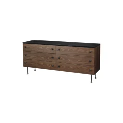 62 Sideboard 6 Drawer, walnut/black