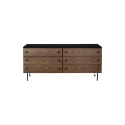 62 Sideboard 6 Drawer, walnut/black
