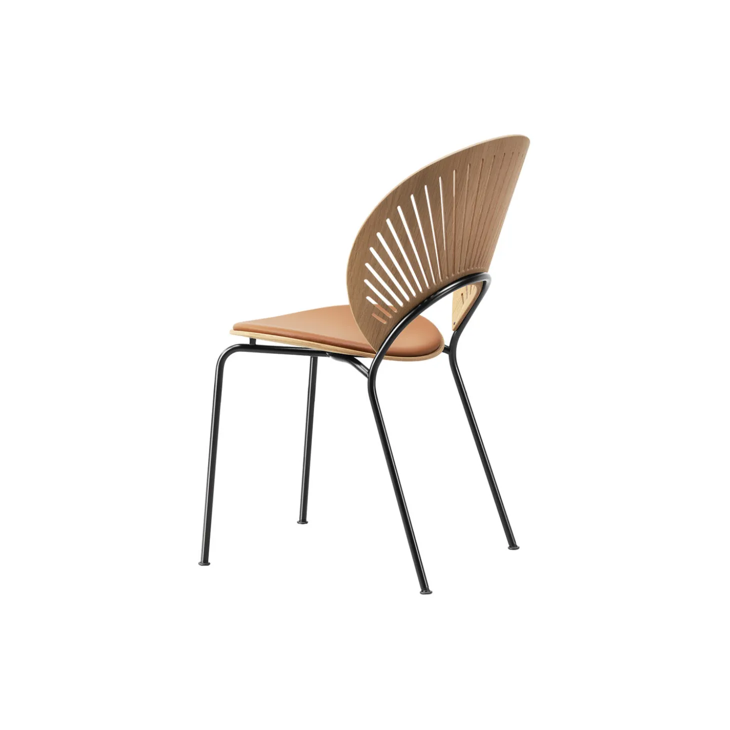 3396 Trinidad stol med sædepolstring, oiled oak/cognac/black