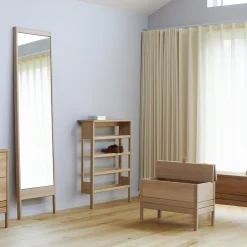 A Line Shoe Rack 72, white oiled oak