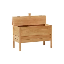A Line Storage Bench, oak