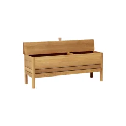 A Line Storage Bench, oak