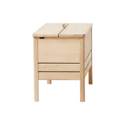 A Line Storage Bench, white oak