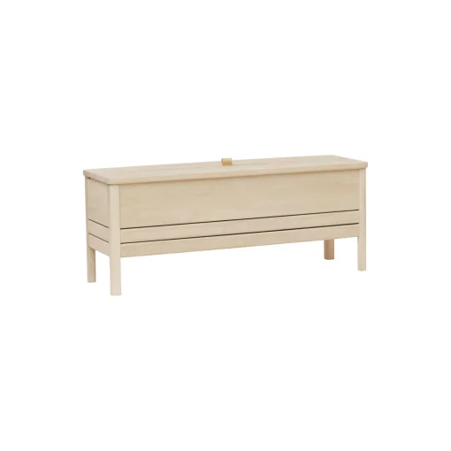 A Line Storage Bench, white oak