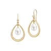 Afrodite Droplet Earrings, gold/white pearl