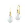Afrodite Earrings, gold/white pearl