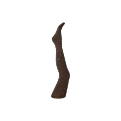 Agnes brown dot tights, dark brown w. off white dots