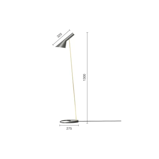 AJ gulvlampe, brass/warm grey
