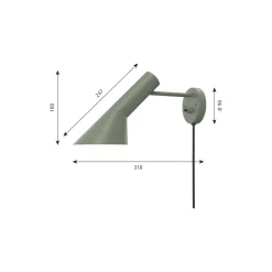 AJ væglampe, pale petroleum