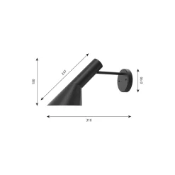 AJ væglampe uden afbryder & ledning, black