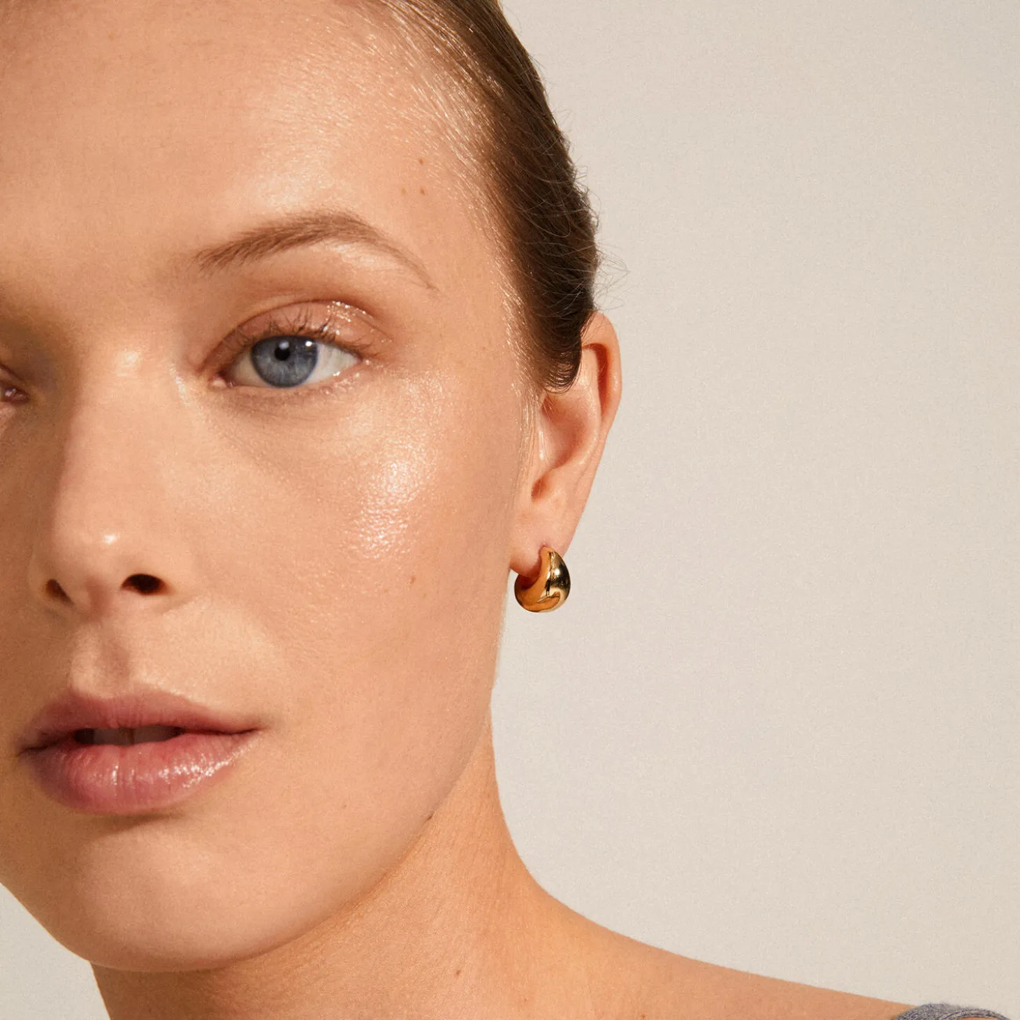 ALEXANE Chunky Mini Øreringe, gold plated