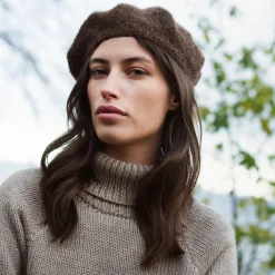 Alpaca Suri Beret, pine cone