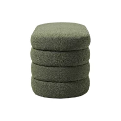 Alto bænk med opbavaring, bouclé mørkegrøn