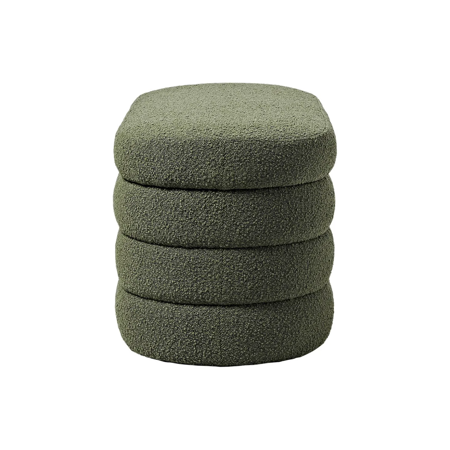 Alto bænk med opbavaring, bouclé mørkegrøn