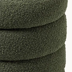 Alto bænk med opbavaring, bouclé mørkegrøn