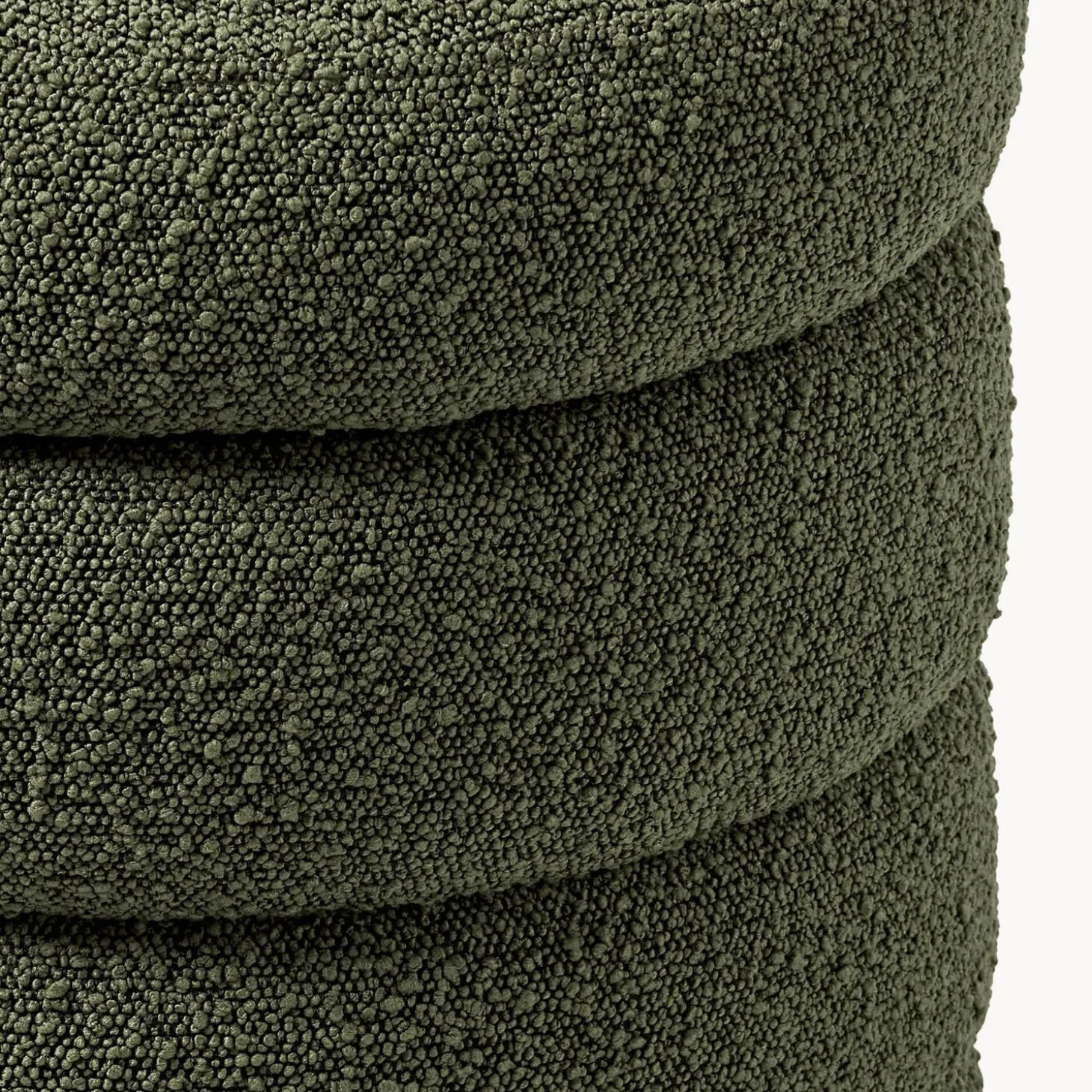 Alto bænk med opbavaring, bouclé mørkegrøn