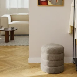 Alto puf med opbevaring, vævet taupe
