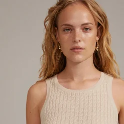 ANA perle & krystal hoops, guldbelagt