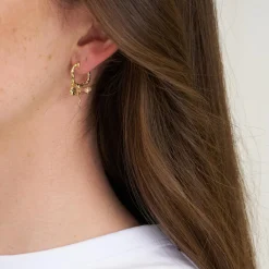 Andrea foil øreringe, guldbelagt/black onyx