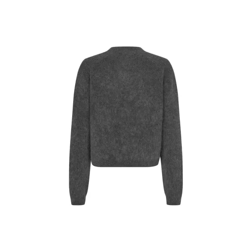 Andrea Knit Rib LS Cardigan, volcanic ash