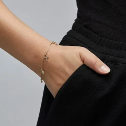 ANET Crystal Armbånd, gold plated