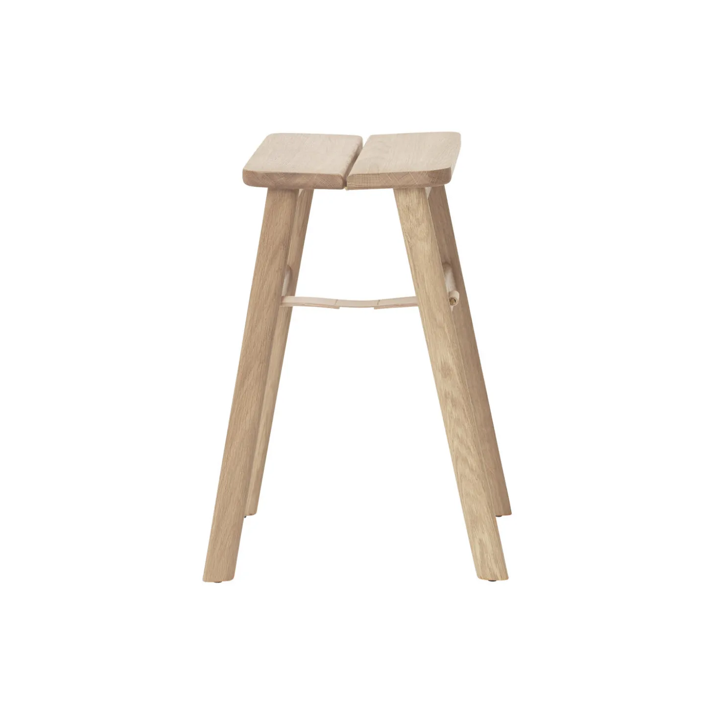 Angle Foldable Stool, white oiled oak