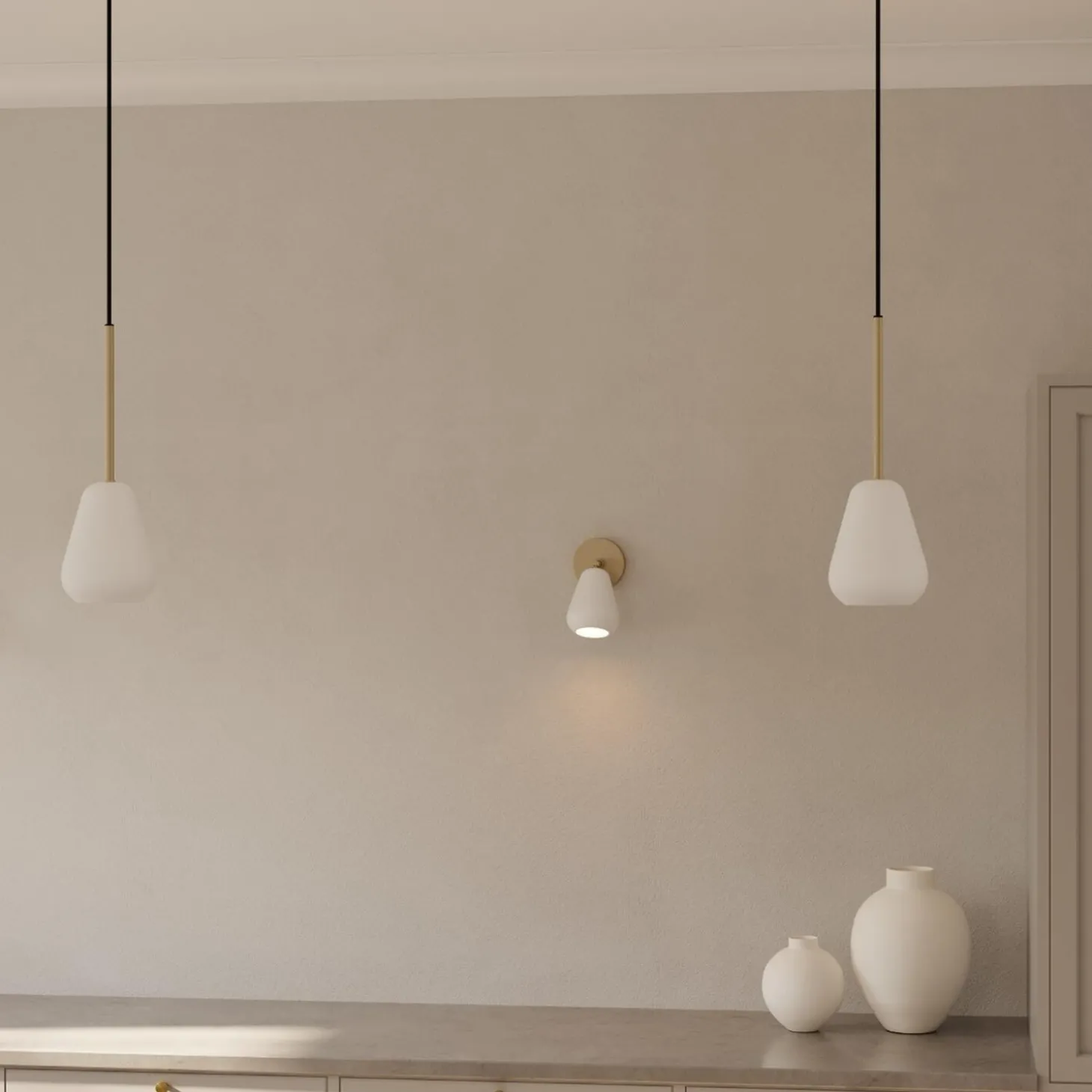 Anoli Spot Pendant, nordic gold/white