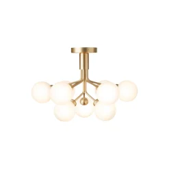 Apiales 9 Ceiling Lamp, brushed brass/opal