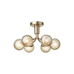 Apiales 6 Ceiling Lamp, brushed brass/optic gold