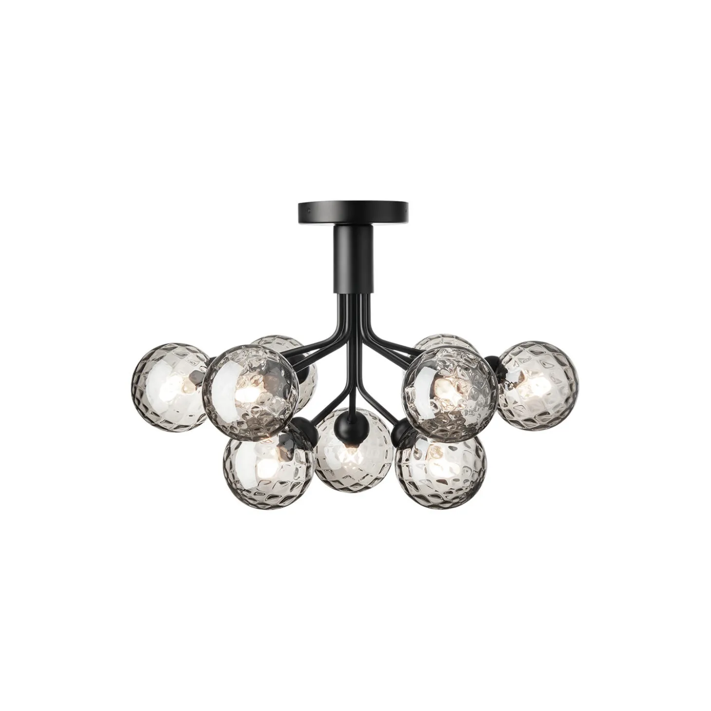 Apiales 9 Ceiling Lamp, satin black/optic smoked