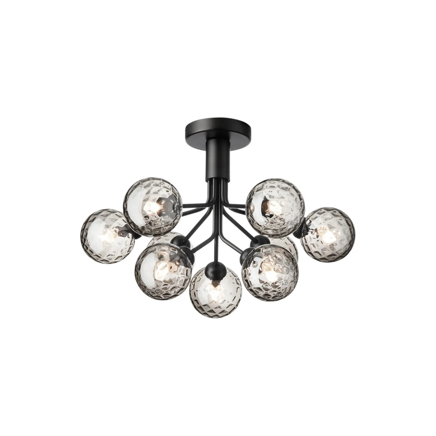 Apiales 9 Ceiling Lamp, satin black/optic smoked
