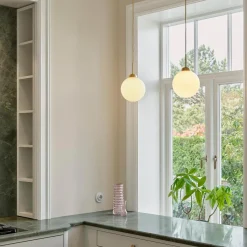 Apiales 1 Large Pendant, brushed brass/opal