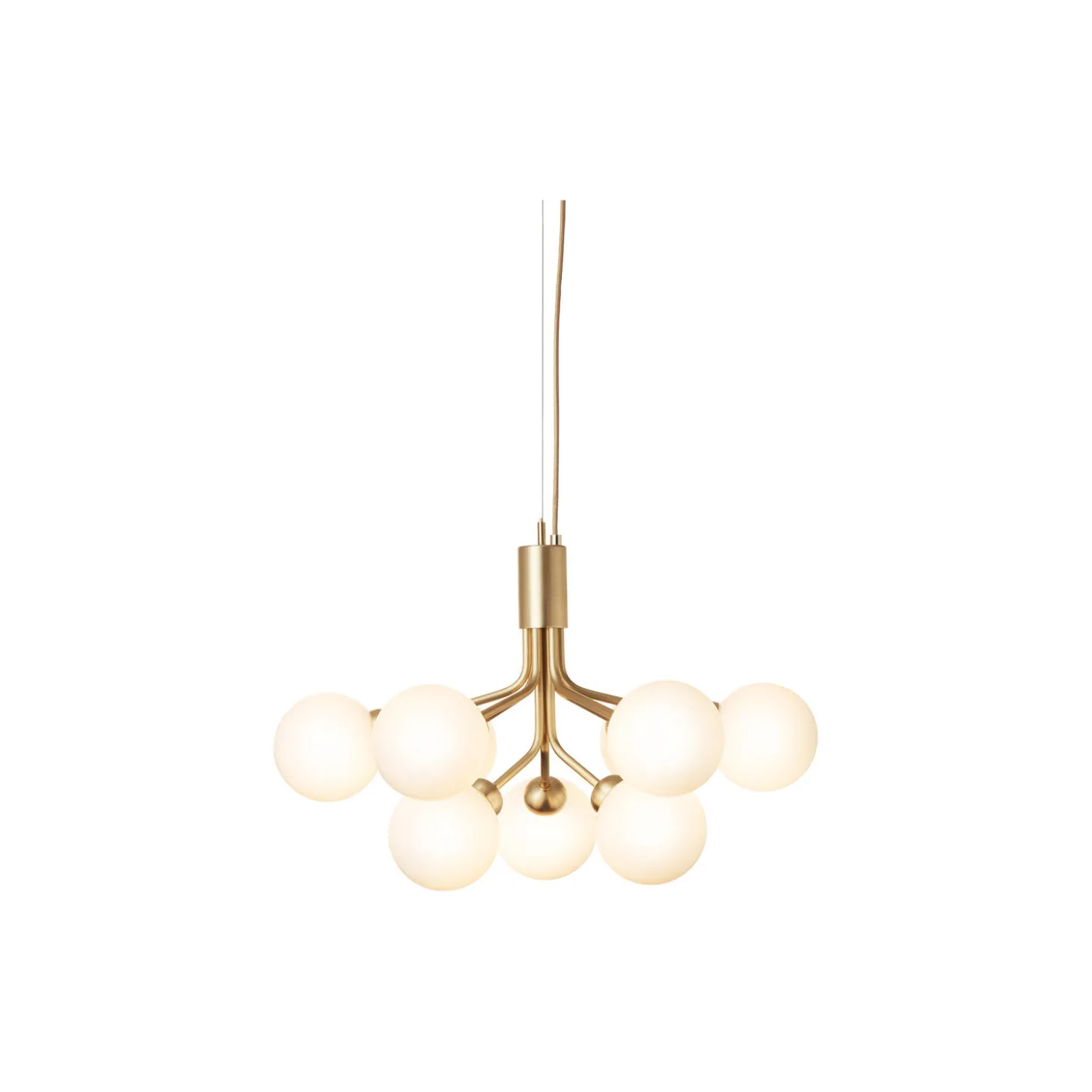 Apiales 9 Pendant, brushed brass/opal
