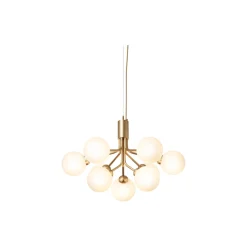 Apiales 9 Pendant, brushed brass/opal
