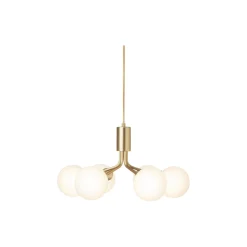 Apiales 6 Pendant, brushed brass/opal