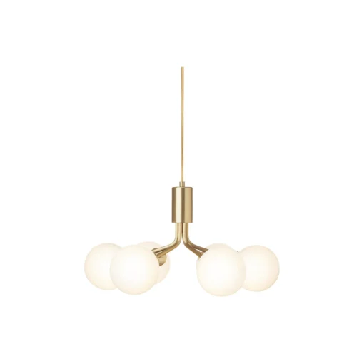 Apiales 6 Pendant, brushed brass/opal