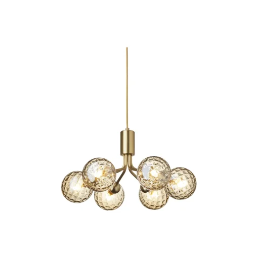 Apiales 6 Pendant, brushed brass/optic gold