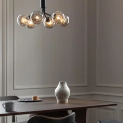 Apiales 6 Pendant, satin black/optic smoked