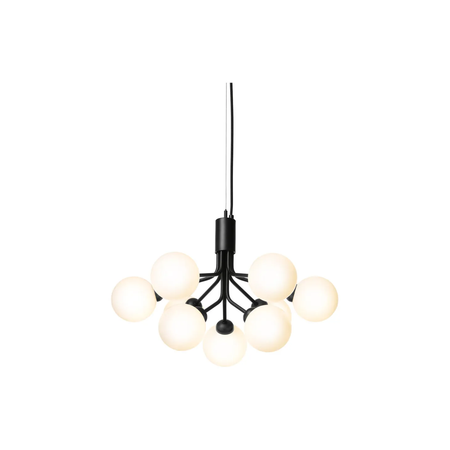 Apiales 9 Pendant, satin black/opal