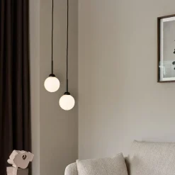 Apiales 1 Small Pendant, satin black/opal