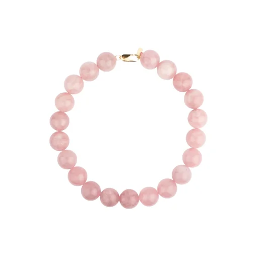 ARCADE FORTUNE CHOKER HALSKÆDE, forgyldt/rosakvarts