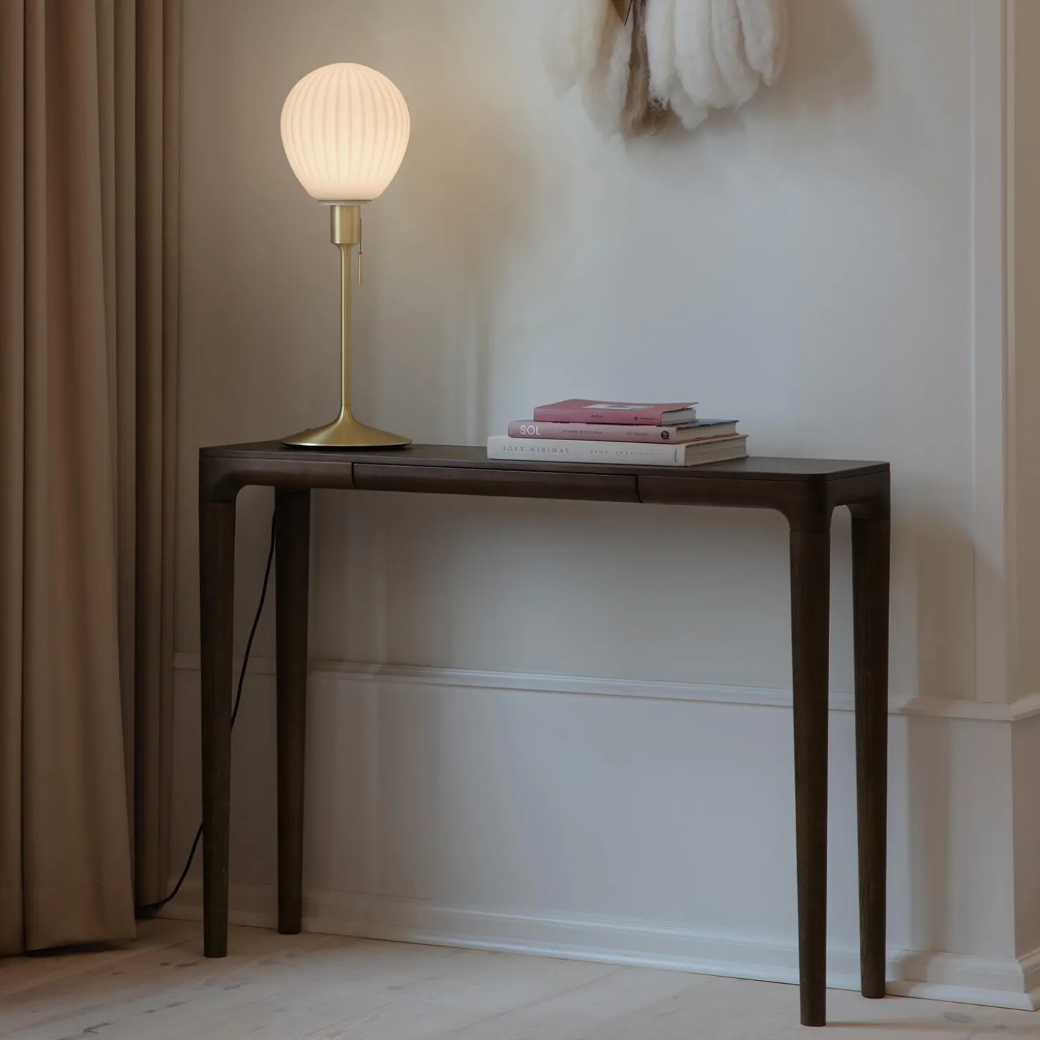 Around The World Table Lamp, opal/brushed brass